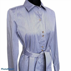 NWT LAFAYETTE 148 New York Striped Shirt Dress